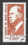 Stamps Brazil -  986 - Visita de Charles de Gaulle a Brasil