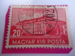 Stamps Hungary -  Debrecem Collegium 1538-1938 - Vista del Siglo XIX del Colegio de Debrecen - Universidad de Debrecen