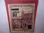 Stamps Colombia -  Santuario de las Lajas-Nariño - Serie:Sobreimpreso 1958/59