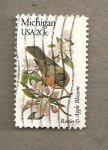 Stamps United States -  Flores y aves-Michigan