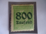 Stamps Germany -  Números - Alemania, Reino - Serie:Inflación - 800 sobre 5Pf.