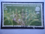 Stamps United Kingdom -  IX Juegos de la Commonwealth Británica-Edimbugo - Corredores - Mancomunidad Británica.