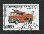 Stamps Cambodia -  1408 - Vehículo antiguo de Bomberos