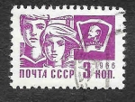 Stamps Russia -  3259 - Pareja con Lenin