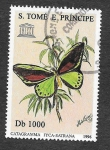 Stamps So Tom and Prncipe -  1278 - Mariposa (UNESCO)