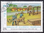 Stamps Laos -  carpinteros