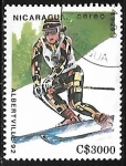 Stamps Nicaragua -  Juegos Olímpicos de Invierno Albertville 1992 - Esqui