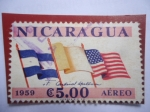Stamps Nicaragua -  Visita del Cardenal Francis  a SpellmanNicaragua - 3 Banderas.
