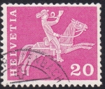 Stamps Switzerland -  cartero a caballo