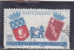 Stamps Italy -  Escudos de armas de Roma y los gemelos de París y el lobo