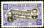 Stamps Bolivia -  Centenario del himno nacional de Bolivia. Letra Dr. José Ignacio de Sanginés, Música Leopoldo Benede