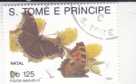 Stamps So Tom and Prncipe -  Mariposa