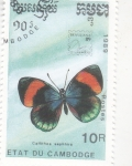 Stamps Cambodia -  Mariposa