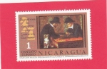 Stamps Nicaragua -  jugadores de ajedrez