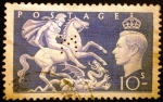 Stamps United Kingdom -  Rey Jorge VI.  St. George and the Dragon