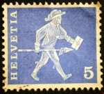Stamps : Europe : Switzerland :  Messenger of Freiburg (17th century)