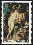 Stamps So Tom and Prncipe -  Pintoras 1990, desnuda, por rubens