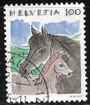 Stamps Switzerland -  Caballos