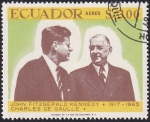 Stamps Ecuador -  Kennedy + de Gaulle