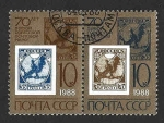 Stamps Russia -  5625-5626 - LXX Aniversario del Primer Sello Postal Soviético