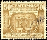 Stamps America - Paraguay -  Urna que guarda los restos de Cristóbal Colón, ciudad de Trujillo República Dominicana.