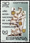 Stamps Spain -  ESPAÑA 1981 2612 Sello Nuevo Año Internacional de las Personas Disminuidas Yvert2240 Scott2233