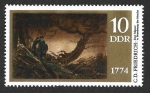 Stamps Germany -  1558 - Pintura de Caspar David Friedrich (DDR)