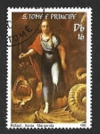 Stamps So Tom and Prncipe -  690b - Pascua. Pintura de Rafael