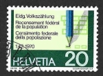 Stamps Switzerland -  518 - Censo Federal de 1970