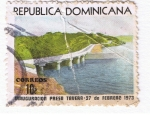 Stamps : America : Dominican_Republic :  Inauguración Presa TRavera 2 Febrero 1973