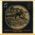 Stamps United Kingdom -  serie- 150 aniv. Real Asociación Microscopio