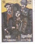 Stamps Cambodia -  musico