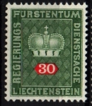 Stamps Liechtenstein -  Corona y cifra