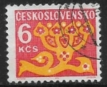 Stamps Czechoslovakia -  Floral abstrato
