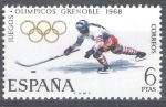 Stamps Spain -  X Juegos Olímpicos de Invierno en Grenoble.Hockey sobre hielo.
