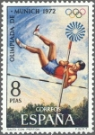 Stamps Spain -  ESPAÑA 1972 2101 Sello Nuevo XX Juegos Olimpicos de Munich Saltio con Pértiga c/señal charnela