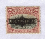 Stamps America - Costa Rica -  Teatro Nacional, UPU 1900. sobreimpreso.