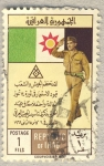 Stamps Iraq -  saludo militar sobre bandera