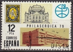 Stamps Spain -  ESPAÑA 1979 2524 Sello Exposición Filatélica Mundial Philaserdica´79. Primer búlgaro, emblema y sede