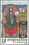 Stamps Spain -  ESPAÑA 1981 2625 Sello Nuevo 800 Aniversario de la fundacion de Vitoria Sancho VI de Navarra Complet