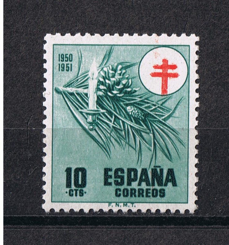 Edifil  1085  Pro tuberculosos. Cruz de Lorena en rojo 