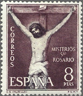ESPAÑA 1962 1472 Sello Nuevo Misterios del Santo Rosario Crucifixión (Murillo)
