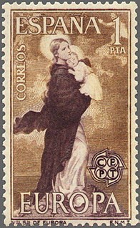 ESPAÑA 1963 1519 Sello Nuevo Europa CEPT Nuestra Señora de Europa de Angulo