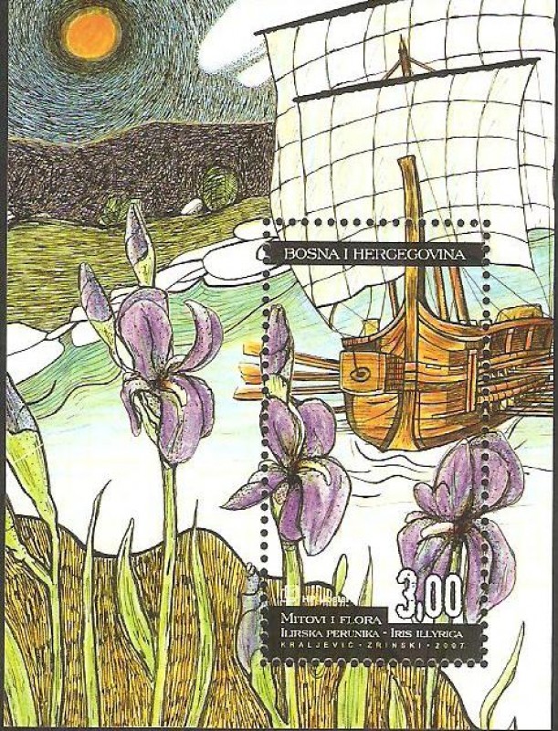 flores y barco
