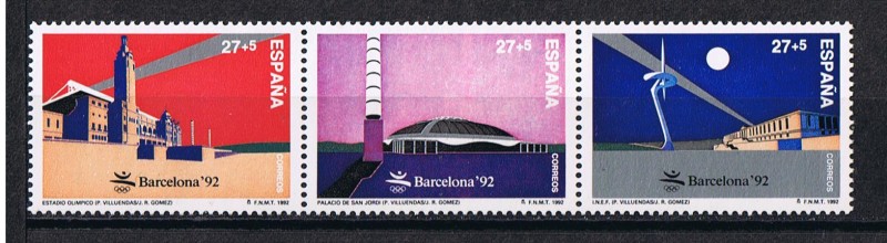 Edifil  3215-17  Juegos de la XXV Olimpiada Barcelona´92   Tríptico