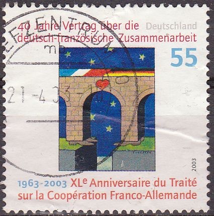 ALEMANIA 2003 Scott 2224 Sello 50 Aniversario Tratado con Francia 55 Usado Michel 2311 Allemagne Dui