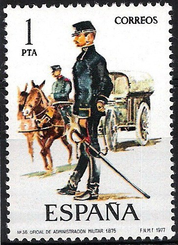 2423 Uniformes.  Oficial de Administración Militar. 1875.