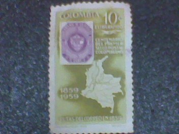 CENTENARIO 1ER SELLO POSTAL COLOMBIANO