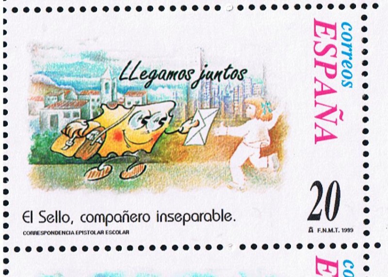 Edifil  3667  Correspondencia Epistolar Escolar.  El sello, compañero inseparable. 