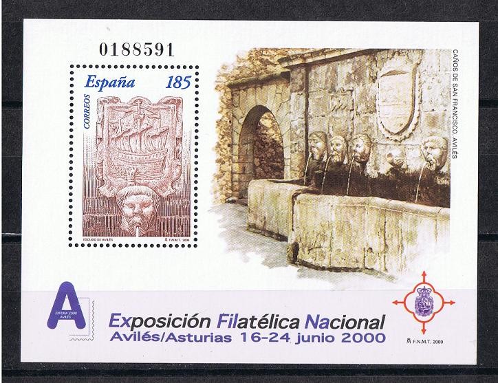 Edifil  SH 3716  Exposición Filatélica Nacional  EXFILNA ¨2000  